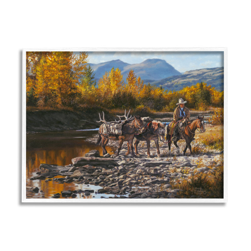 «Down From High Country Cowboy», estampe numérique encadrée par David Graham, H 24 po x l 30 po