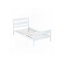 Twin Bed with Headboard and Footboard,Rubber Wood Bed,White-2126948197