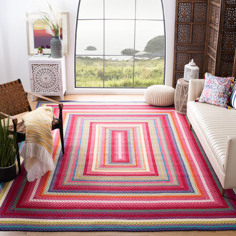 Tapis d'intérieur / extérieur géométrique tissé à la main Paulina, Rectangle 5 pi x 8 pi