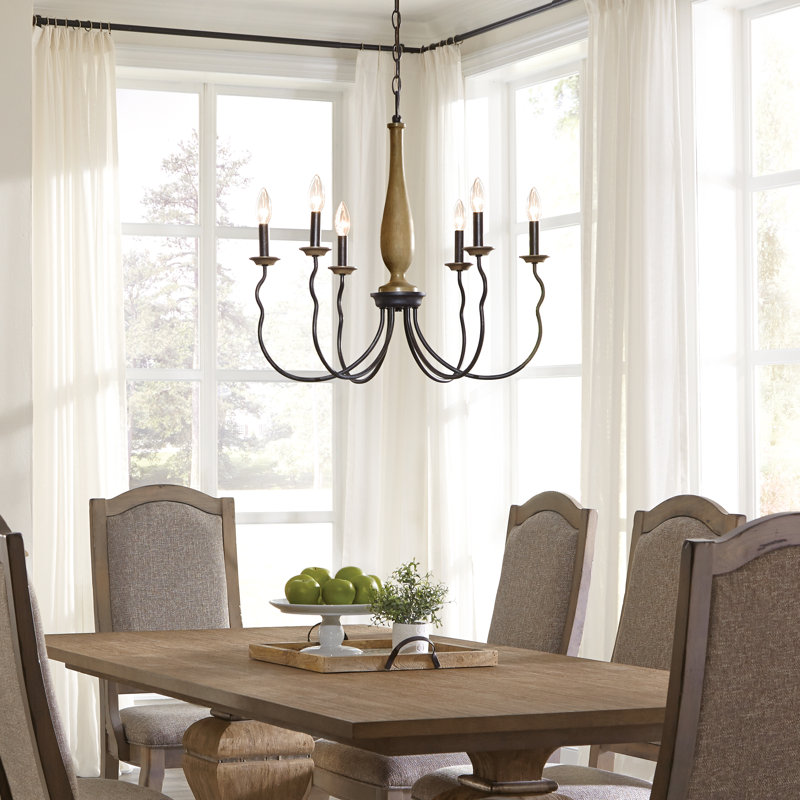 Lustre classique à 6 lumières de style bougie