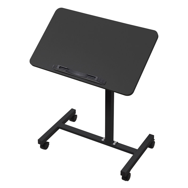Adjustable Metal Base Computer Desk, Black