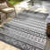 Paseo Astrid All-Weather Flatweave Indoor/Outdoor Area Rug, Black White Bohemian Striped – Patio, Deck, Porch & Living Room