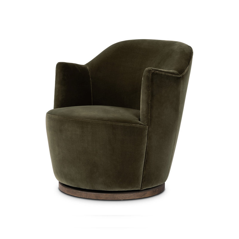 Aurora 26" Wide Swivel Armchair, Surrey Olive Performance Velvet