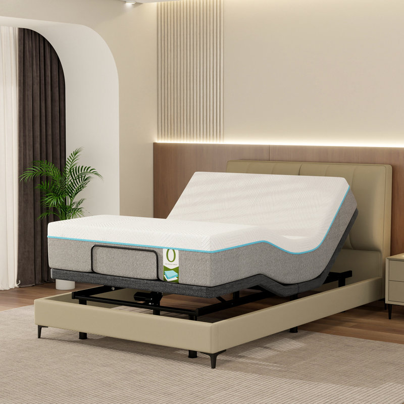 Lit réglable avec matelas en mousse viscoélastique Alwyn Home Sale - télécommande sans fil et fonction de massage, Lit double