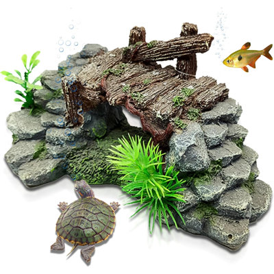 Aquarium Decor, Betta Fish Tank Accessories with Plants, Turtle Tank Decorations, Large Aquarium Ornaments