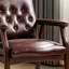 Chaise de réception avec accoudoirs capitonnés et structure en bois massif-1268746989