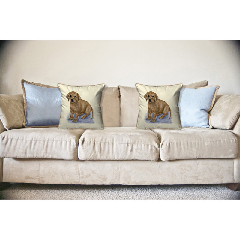 Coussin intérieur/extérieur jaune lab chiot Lodge