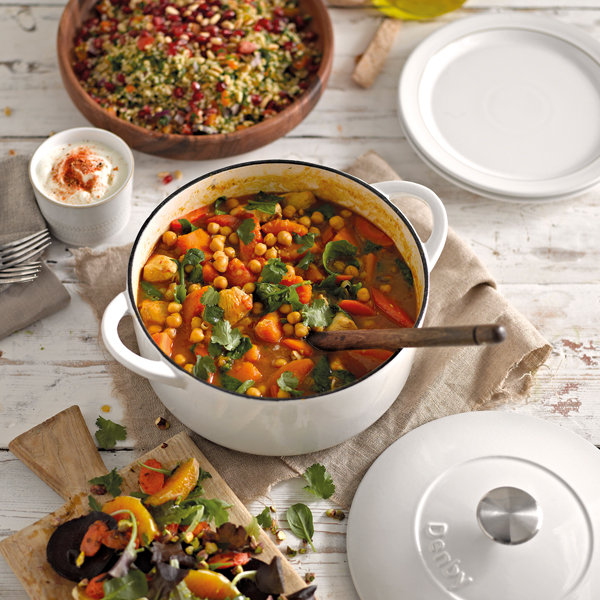 Denby Cast Iron Round Casserole, 24 cm, Natural