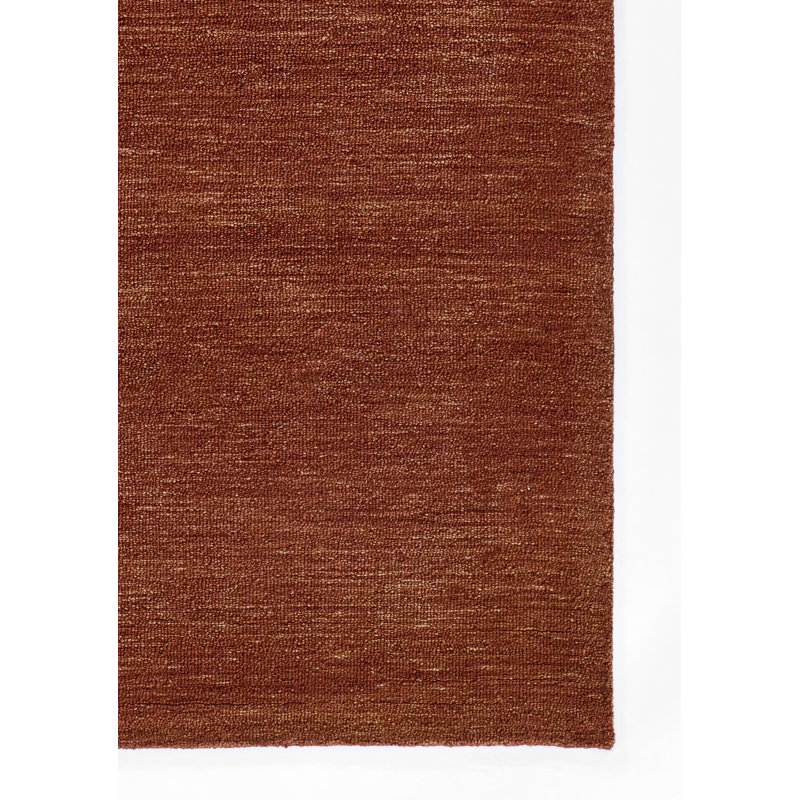James Hand Tufted Wool Solid Color Area Rug in Red, Rectangle 8' x 10'