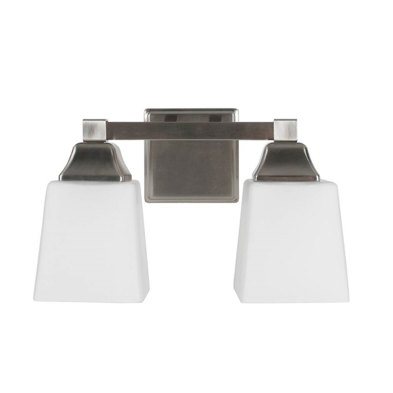 2 - Light LED Vanity Light, Bright Satin Nickel