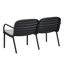 Patio extérieur 3 pièces, cadre noir avec coussin beige, revêtement en polypropylène antirouille, de style moderne et rouille, revêtement luxueux nécessitant peu d'entretien