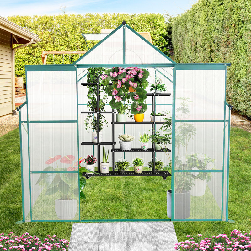 Greenhouse 8x6ft With Build - Harsh Weather All Seasons Outdoor Heavy-duty Base Support Enhance Stability Season Long