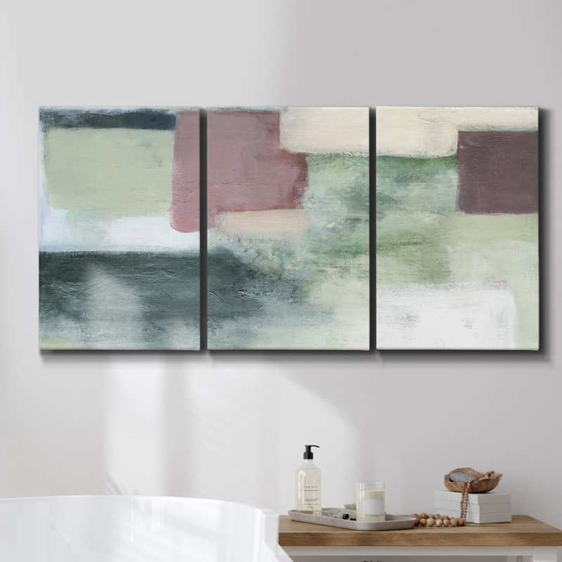 Doux distance - Toile encadrée multi-pièces, H 27 po x l 54 po x P 2 po