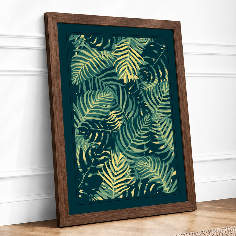 Fern Fronds Repeating Botanical - Print, A2 - 59.4 x 42.0 cm, Walnut