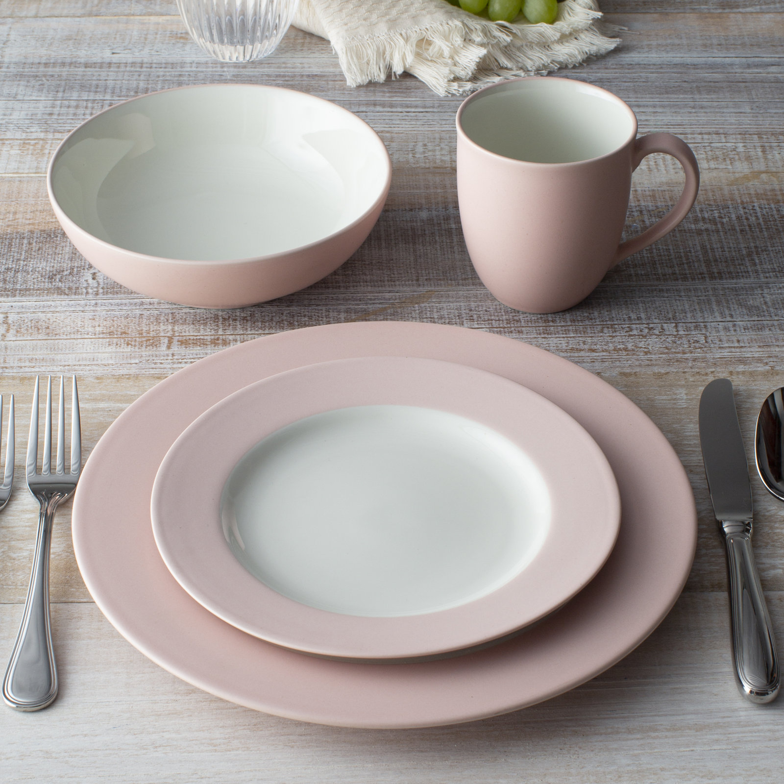 Noritake Colorwave Rim Dinner Plates, 11", Pink
