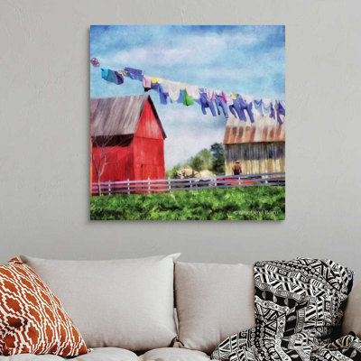 « Corde à linge » par Bluebird Barn-impression sur toile