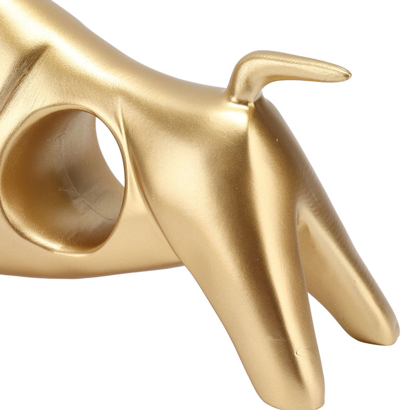 Golden Bull Sculpture en résine creux Lucky FengShui Statue artisanat Figurine pour bureau