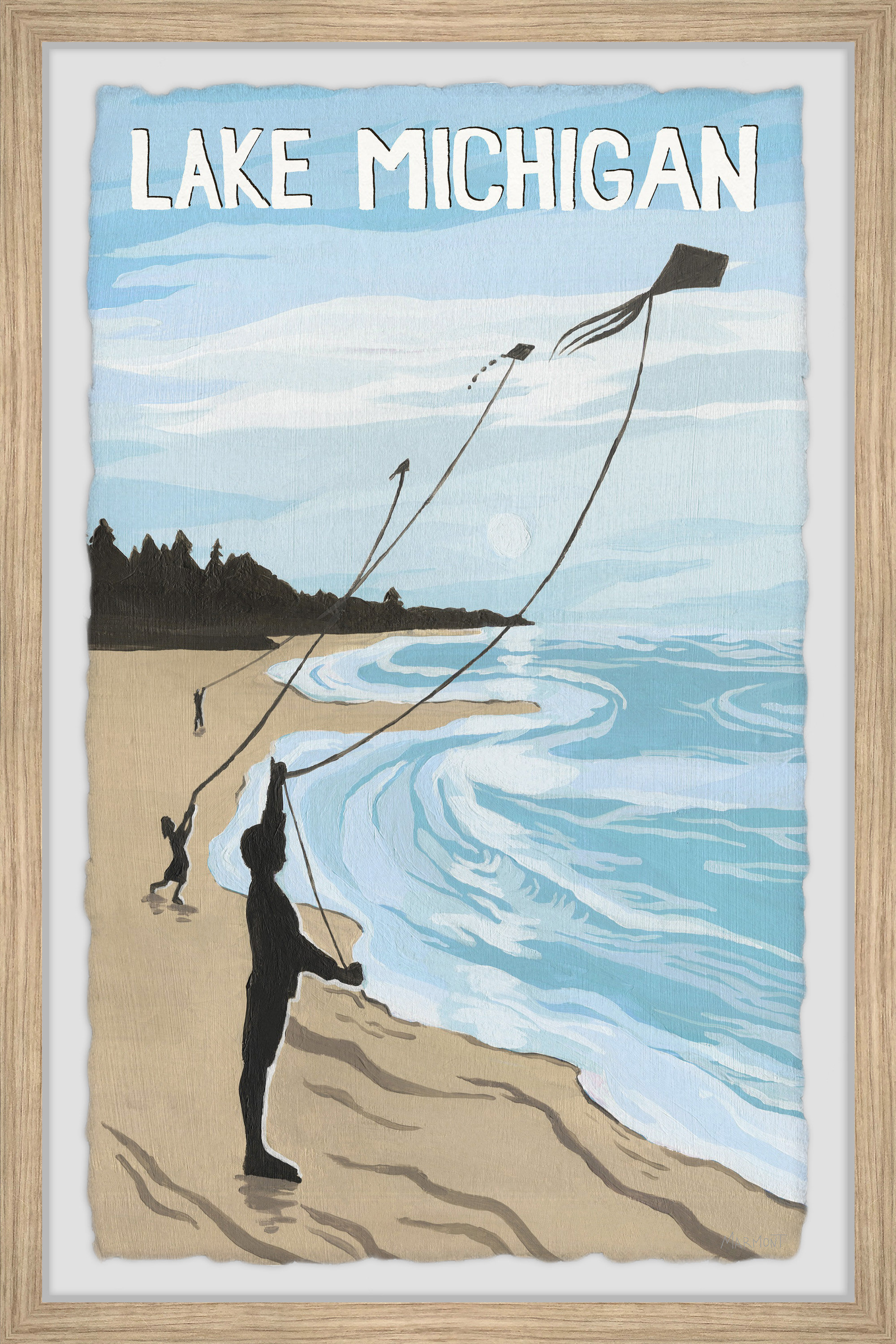 Rosecliff Heights " Kites Over Lake Michigan " by Marmont Hill Painting