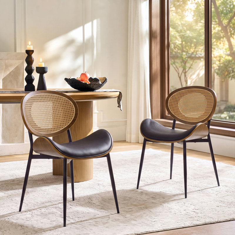 Chaises de salle à manger rembourrées 20,75 "Pateley, Noir, noir, noir, noir