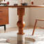 White&Walnut Round Sintered Stone Dining table-491015702