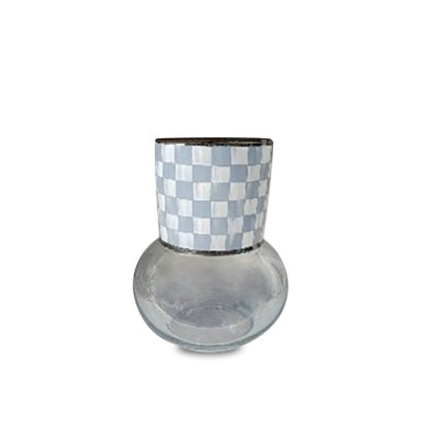 Sky Check Glass Vase