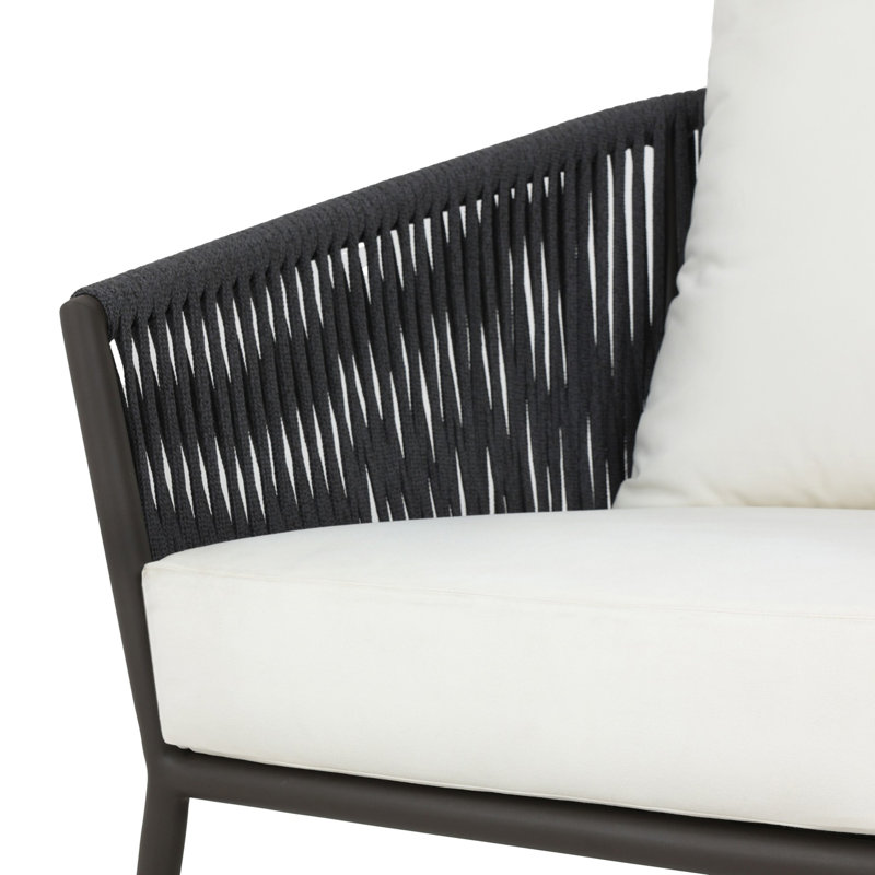 Porto Outdoor Lounge Chair, Arashi Salt Cushion/Bronze Frame, Acrylic