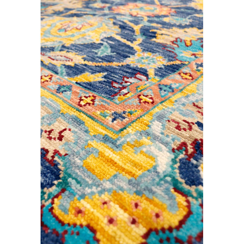 Oushak Camouflage Area Rug in Blue