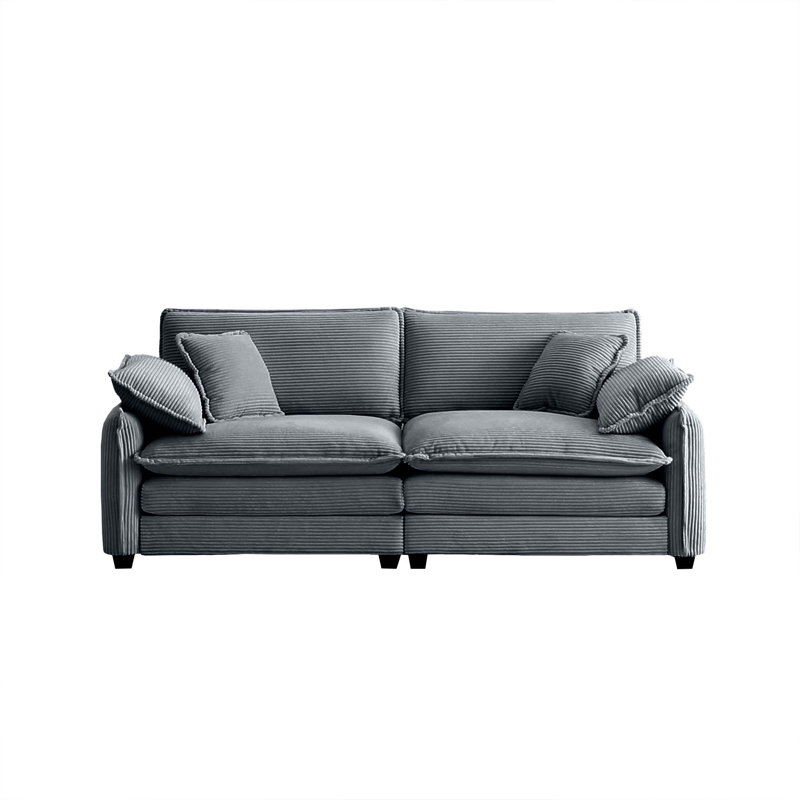 Canapé de salon chaleureux et confortable avec 4 coussins et 4 coussins pour le salon, H 33,85 po x l 81 po x P 34,25 po