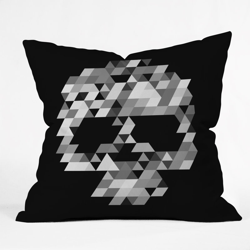 Coussin Skull Bw, Noir, 20 po x 20 po