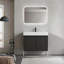 »Meuble-lavabo autoportant avec lavabo en résine et armoire de rangement avec portes à fermeture en douceur (kd-paquet)