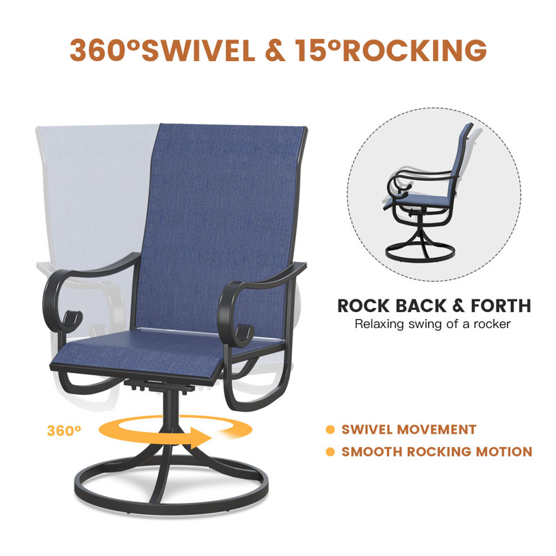 Chaise de salle à manger Ershel, Bleu de cobalt / noir