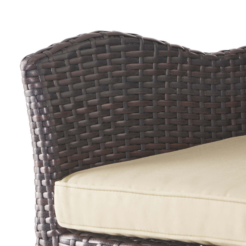 Modern Outdoor Wicker Swivel Barstool with Tapered Legs