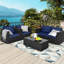 Ensemble de 4 chaises de patio en rotin avec coussins et table basse