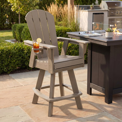 Adirondack Swivel Bar Chair with Cup Holder