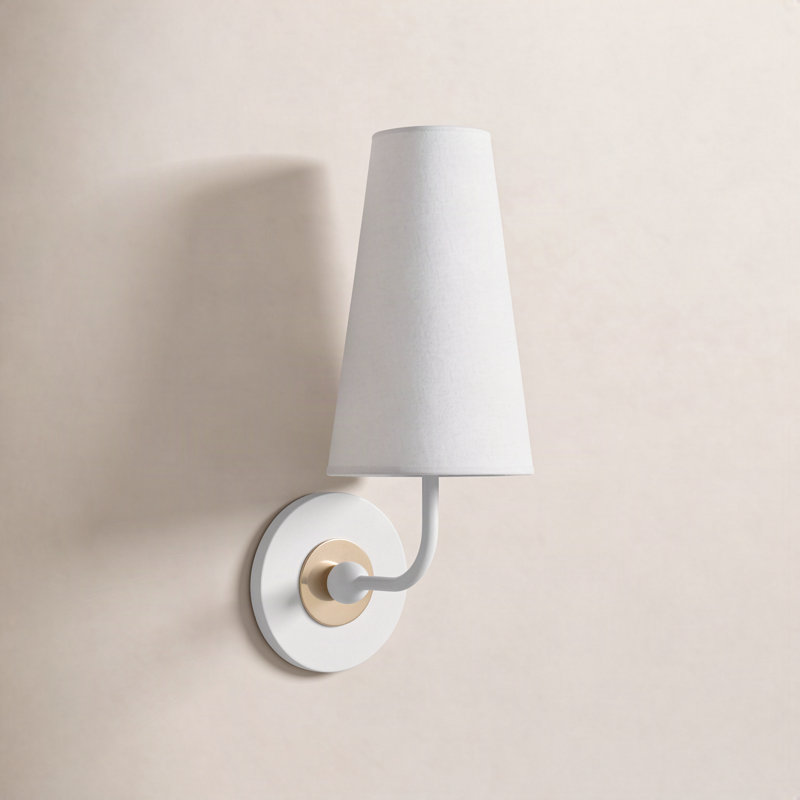 Tropez Armed Sconce, Aged Brass/White