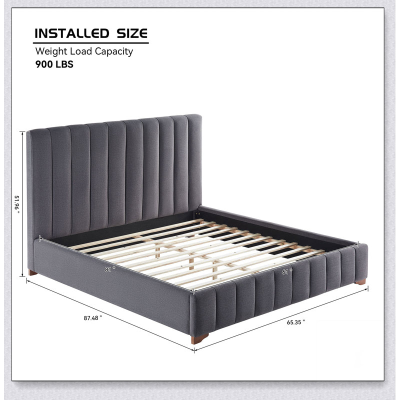 Dark Grey Queen Bed