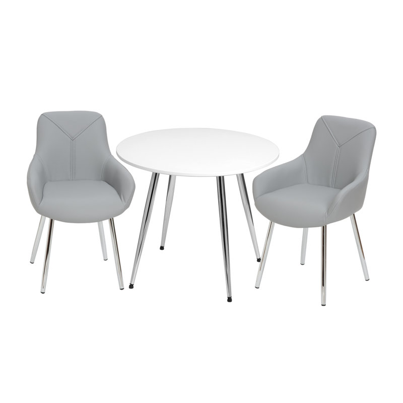 Paz Kids 3 Piece and Chair Set, Gray