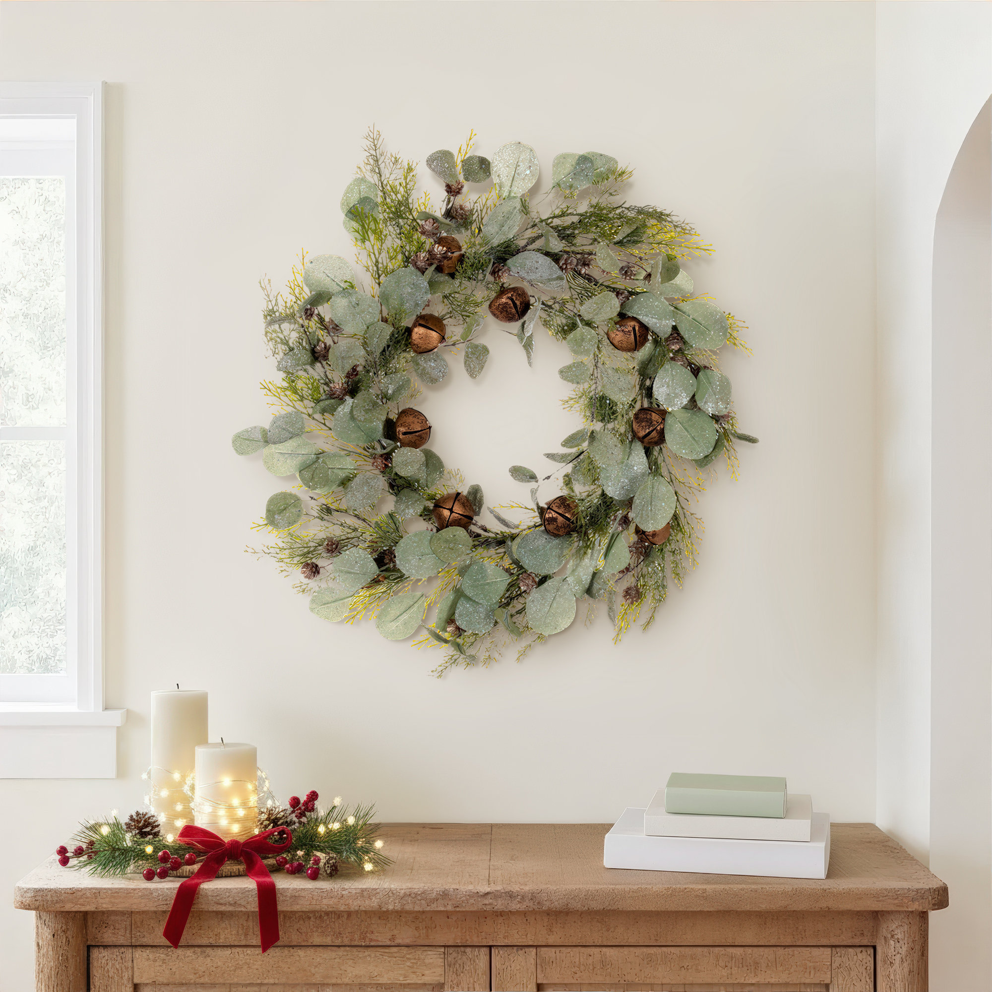 22'' Faux Cedar Plastic Wreath