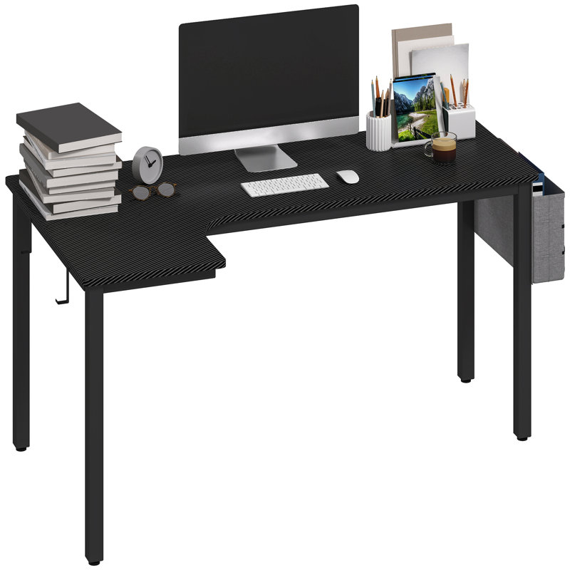 L-Shaped Metal Base Computer Desk