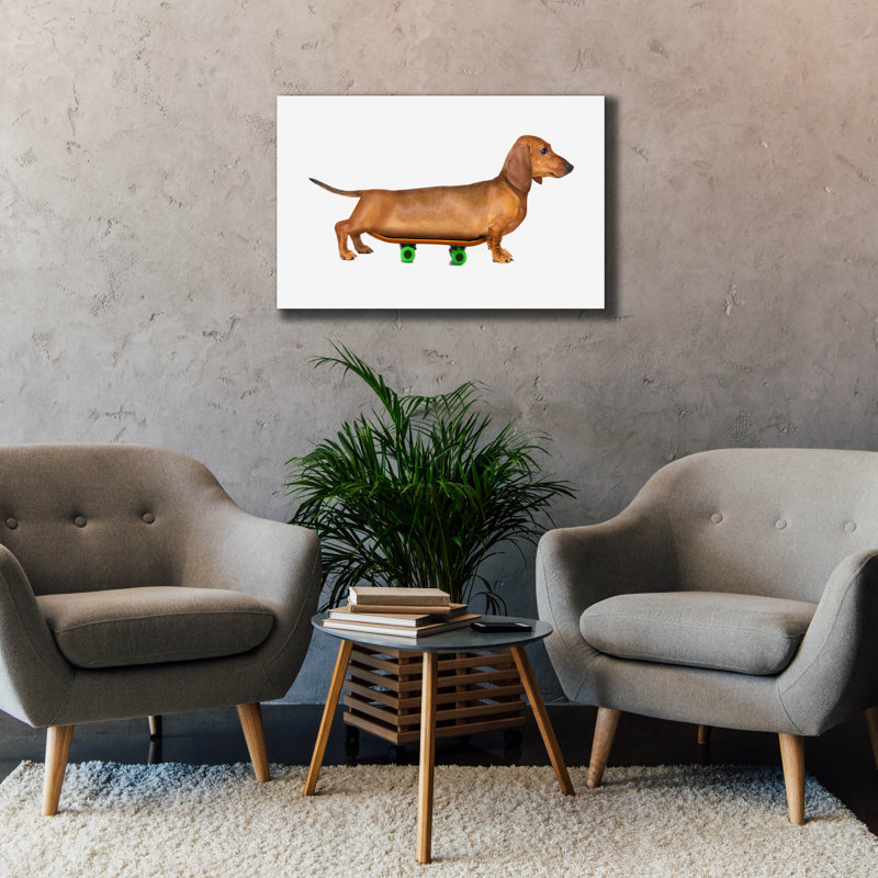 Toile épique Graffiti «Weiner Dog» par John Hovenstine, 40 po x 26 po