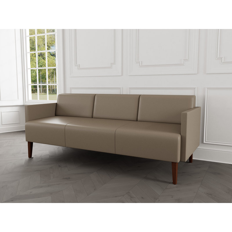 Luxe Lounge Reception Sofa, Modena Farro, Walnut Wood