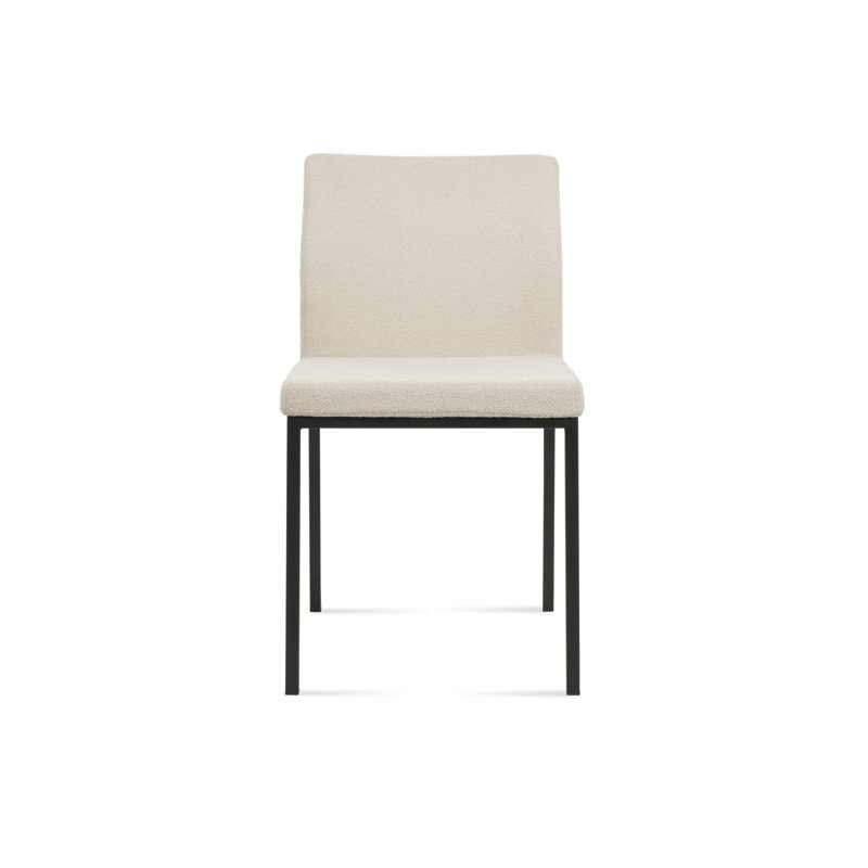 Aria Metal Side Chair, Black, Boucle Off White