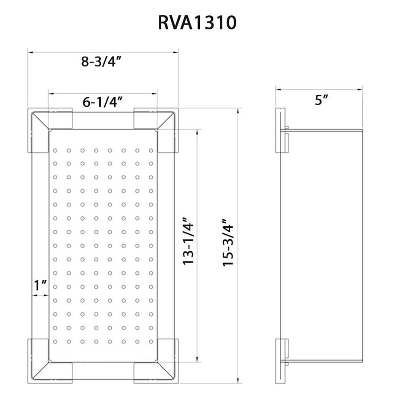 Passoire de remplacement Ruvati pour évier RVH8210, RVH8221, RVH8222, RVH8333, RVQ5210 - Acier inoxydable