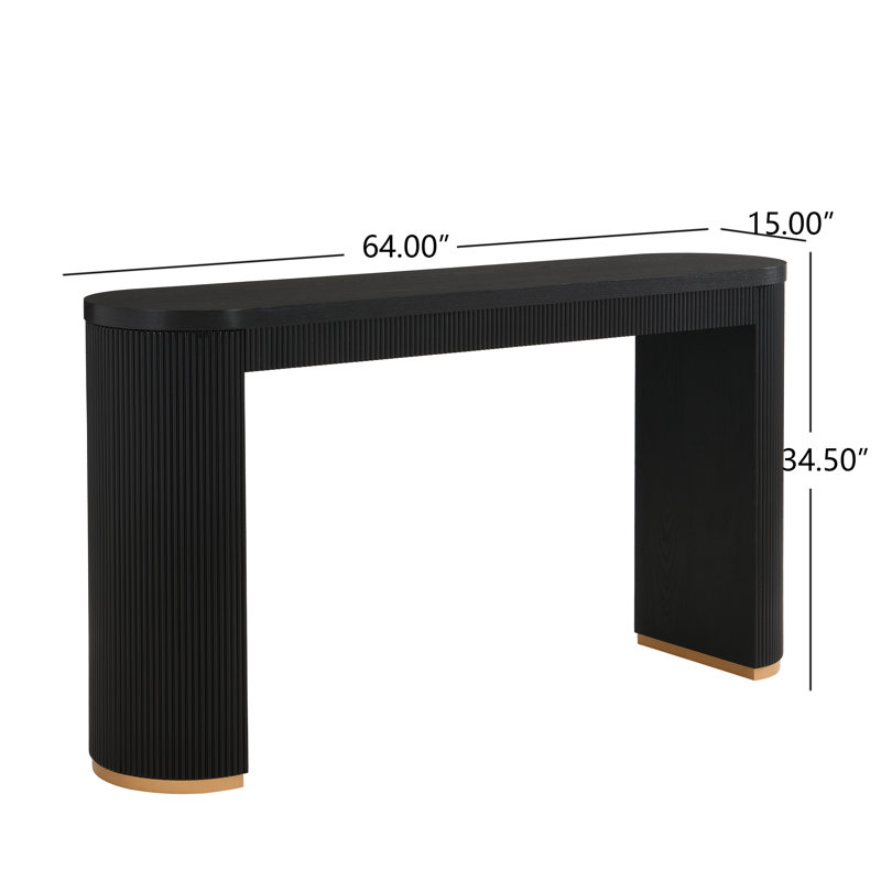Rowan Modern MDF Counter Height Dining Table with Double Pedestal Base, Black