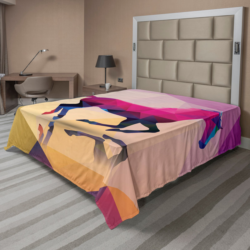 Drap abstrait géométrique Ambesonne, Drap plat de taille très grand