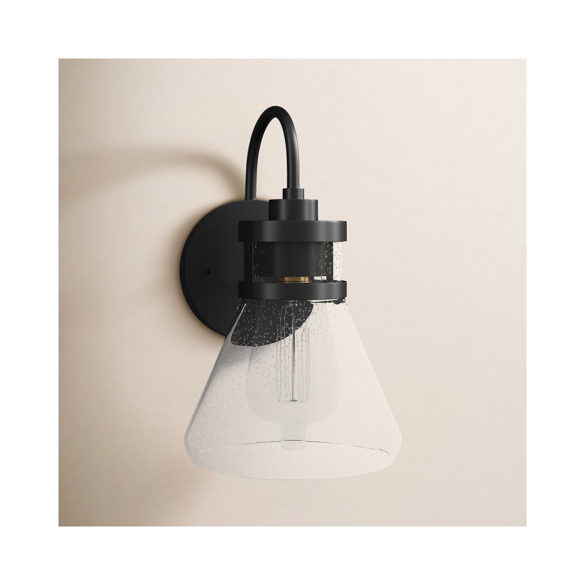 Naomi Single Light Bell Outdoor Steel Wall Light, 10.75" H x 6" W x 7" D