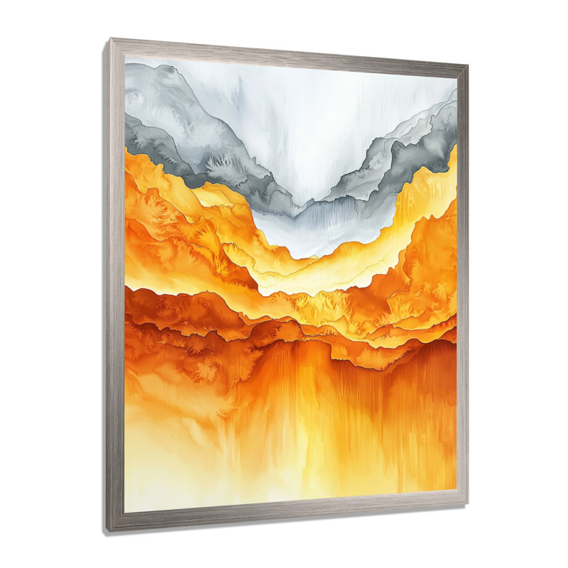 Oberta - Abstract Canvas Art Print, Silver, 20" H x 12" W, Single Picture Framed Print