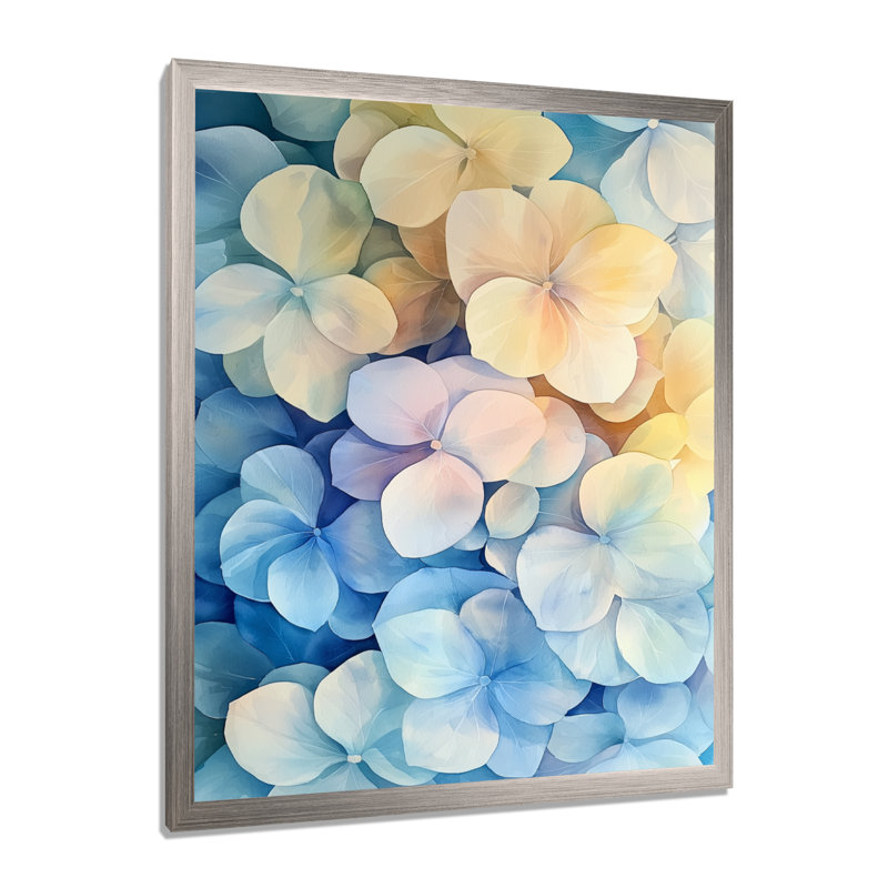 Rachel - Impressions sur toile florales, Reproduction encadrée d'une seule photo, Argent argent, H 20 po x l 12 po