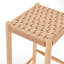 Paquet de 2 tabourets de bar industriels de 26,4 po de hauteur - sièges en corde de papier kraft, pieds et pieds réglables en bois d'hévéa, capacité de 250 lb, tabourets à hauteur de comptoir pour îlot de cuisine