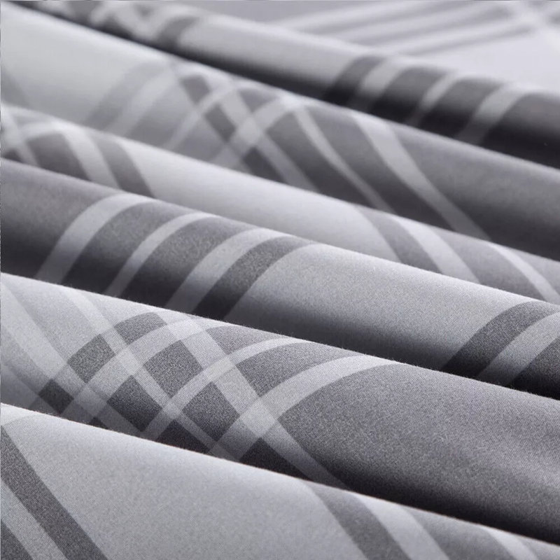 Microfiber Printed Duvet Cover - Soft, Lightweight, Fade-Resistant Bedding with Matching Pillowcases, Check
